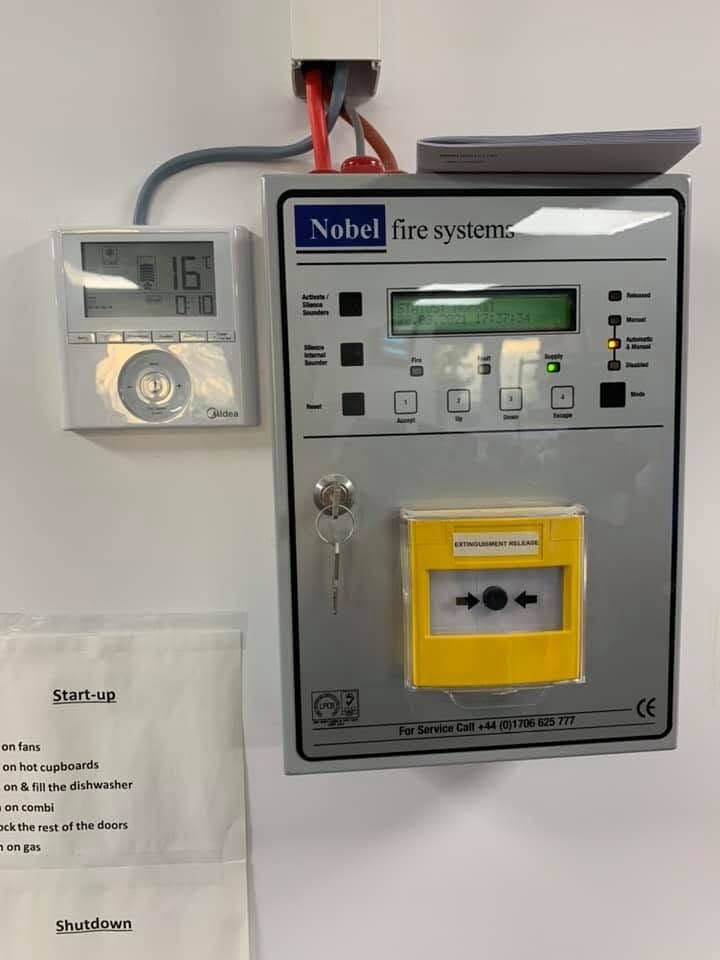 Addressable fire alarm control panel installed and commissioned on site
